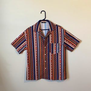 SHEIN Mens Tribal Button Down,  M